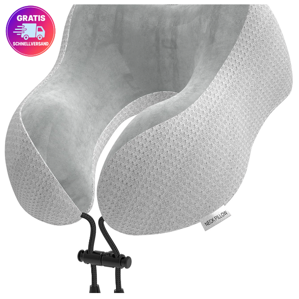 Nackenkissen Reisekissen Grau Aus Memory Foam FüR Reisen Auto BüRo Camping 80X-image