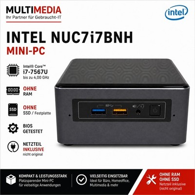 Intel NUC7i7BNB Mini-PC | Core i7-7567U | BIOS OK | Netzteil | Ohne RAM/SSD #A47
