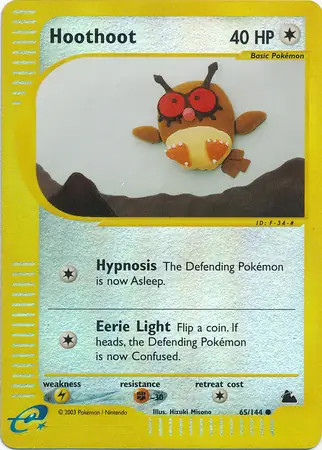 Hoothoot - 65/144 - Pokemon Skyridge Reverse Holo Rare Card NM