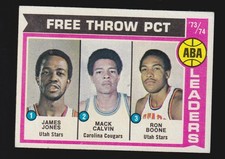 MACK CALVIN RON BOONE JONES FT PCT LEADERS 1974-75 TOPPS #210 EXMT NICE CORNERS