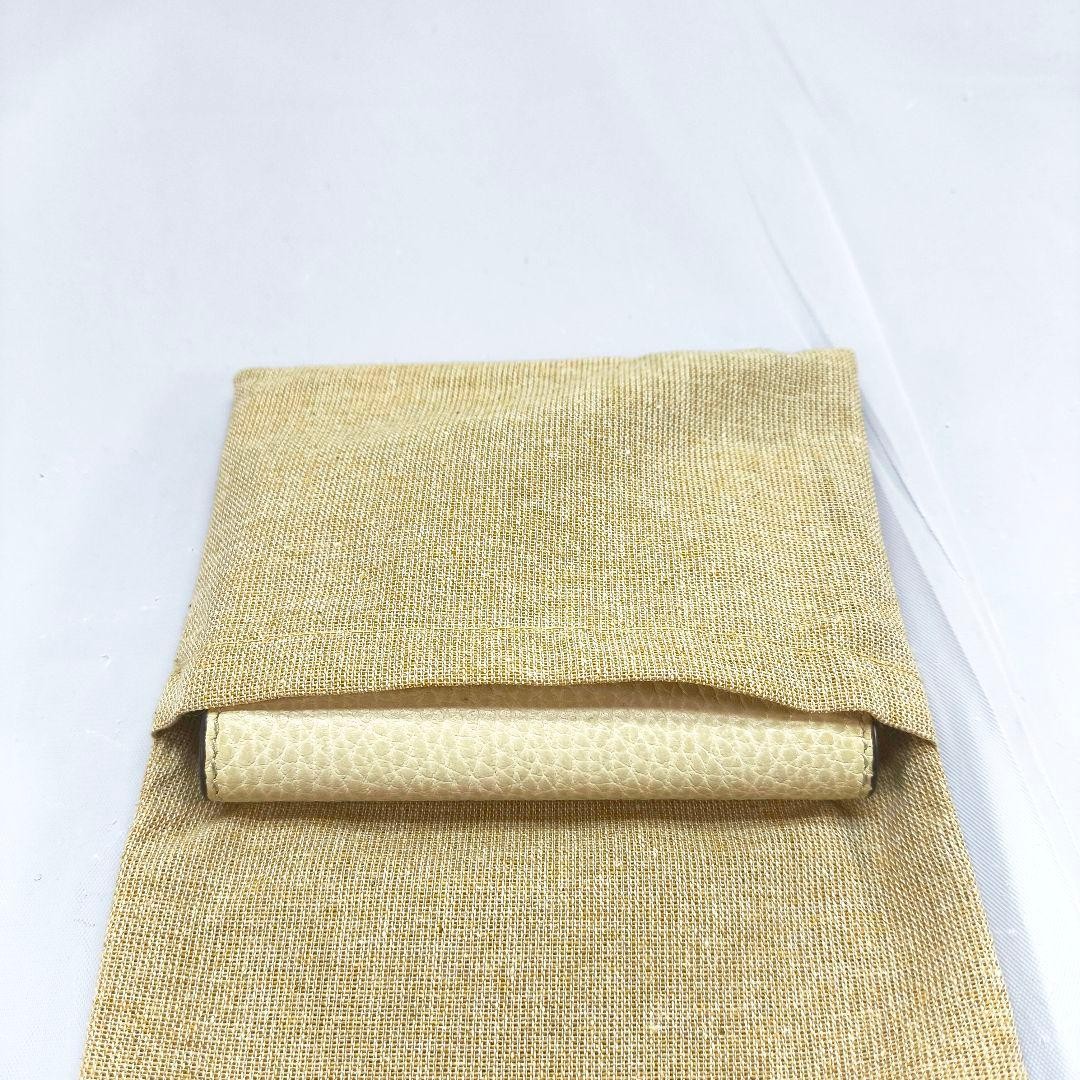 Gucci GG Supreme Card Case Beige Ivory Leather PVC Unisex thumbnail 17