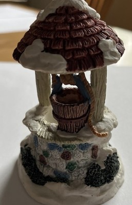 Vintage 1991 Mervyn s Village Square Covered Stone Wishing Well Village Piece