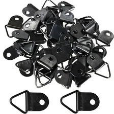 100 Pcs Small D-Ring Picture Hangers with Screws Metal Frame Hooks Hardware