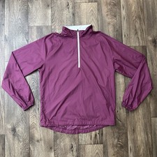 Chaqueta cortavientos Peter Millar Wind Geneva 1/2 cremallera talla S púrpura borgoña
