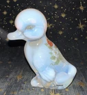 Fenton Glass Opalescent Strawberries & Flower Hand Painted Duckling - Signed