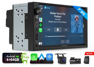OBD+CAM+DVR+UX7A 2DIN Android Auto 14 7'' Car Stereo Radio GPS Navigation CarPlay
