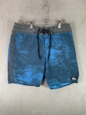 Vtg Y2K Quiksilver Board Shorts Mens 31 Blue Surf Retro Grunge Skater Thrash