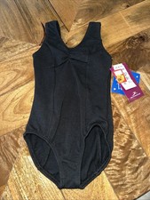 New Motionwear Black Tank Style Dance Leotard Child 6X-7