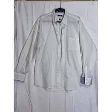 CHAPS Mens Classic Fit Wrinkle Free White Button Dress Shirt Sz 16-16 1/2 34-35