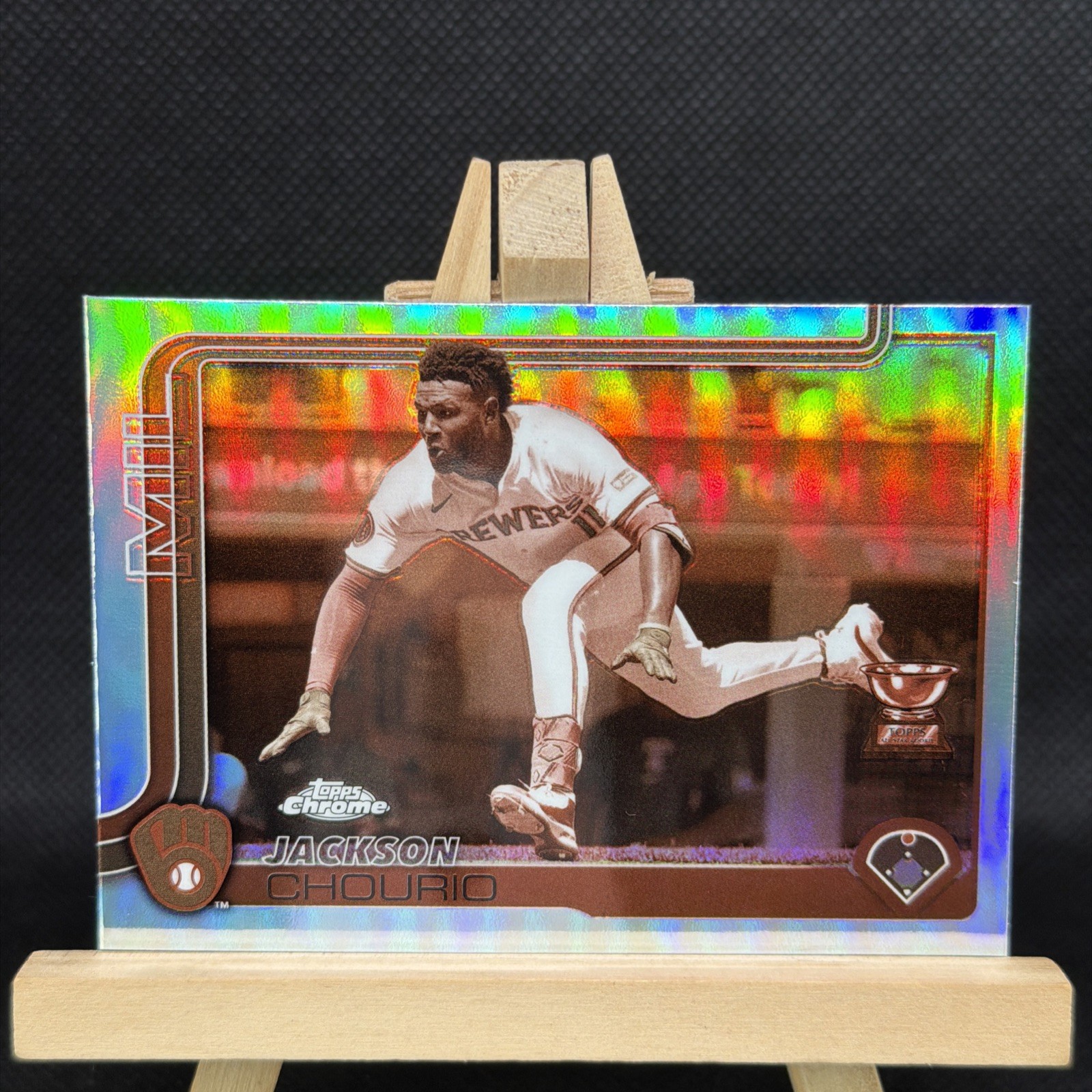 2025 Topps Chrome Jackson Chourio #262 Sepia Refractors Milwaukee Brewers