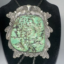 Ray Morton Navajo "Whirling Wind" Native Indian Sterling silver turquoise Bolo