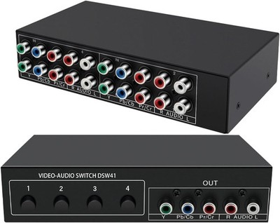 4-in-1 Component AV Switch Box YPbPr RGB RCA Umschalter für Retro Gaming PS2 Wii