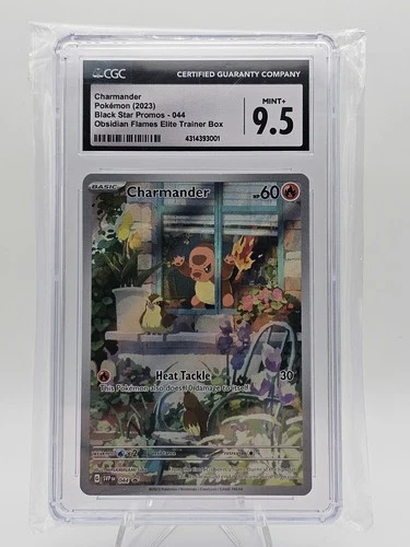 Pokemon 🔥 Charmander Obsidian Flames ETB Black Star Promo Holo #44 🪟 CGC 9.5