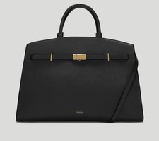 DeMellier London 'The Hudson' Leather Tote in Black Small Grain - RRP £585