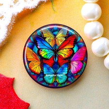 8–40 mm runde Glas-Cabochons mit Schmetterlingen