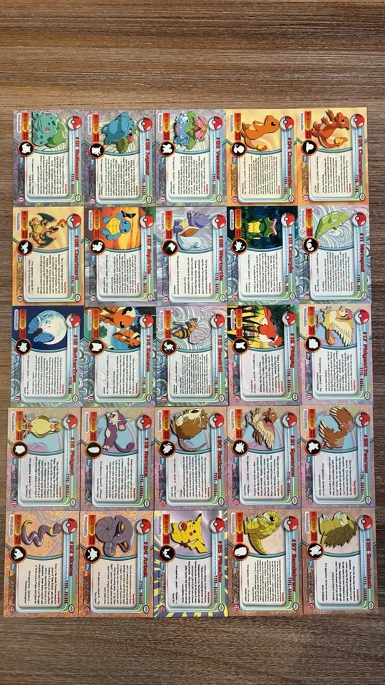 BLUE LOGO Topps Pokemon TV Animation Series 1 Nearly Complete Set Card Lot - Image 2 of 4