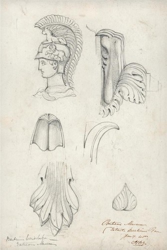 H. B. Garling - Pencil Drawing - Architectural Study Vatican Museum Italy 1845
