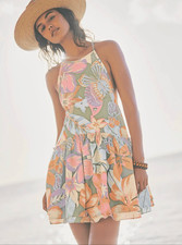 Free people rainforest combo deserted Island summer cotton mini dress XS