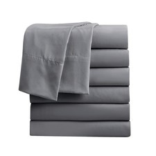 Queen Flat Sheets Only, Pack of 6, Soft Microfiber Bedding Sheets for Home, S...