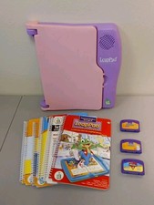 LEAP FROG LEAP PAD LEARNING SYSTEM CONSOLE W/ 5 BOOKS & 3 CARTRIDGES 💯% Works