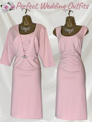 Kaleidoscope Größe 18 Rosa Brautmutter Kleid & Jacke Outfit Fascinator