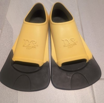 TYR Burner EBP Yellow Training Short Blade Swim Fins Size Medium, US 7-9