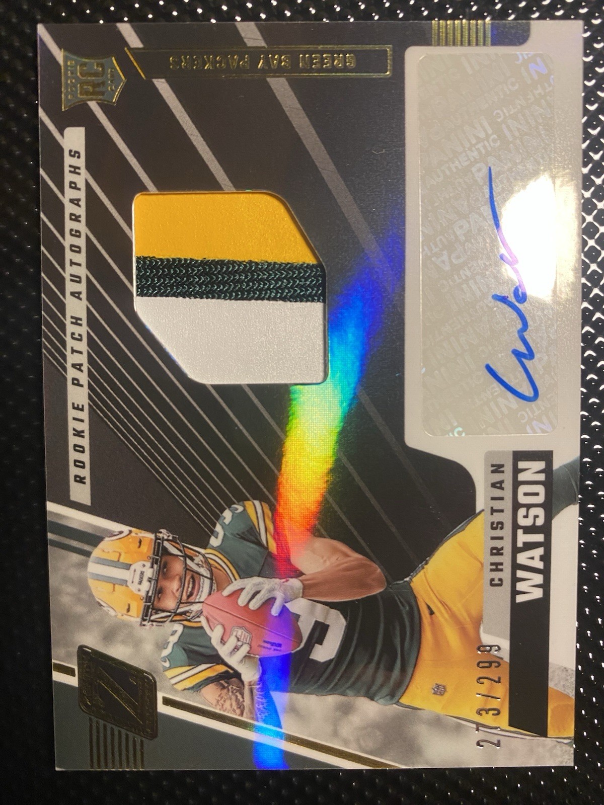 2022 Panini Zenith - Rookie Patch Autograph Christian Watson #219 /299 (AU, MEM