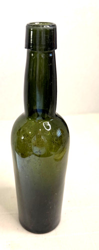 Antique Dark Green Hand Blown Bottle c1800’s Deep Punt Bottle is Dirty Inside