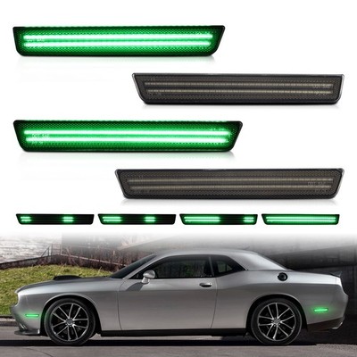 For 2015-2023 Dodge Challenger 4x Front Rear Dynamic LED Side Marker Lights Lamp