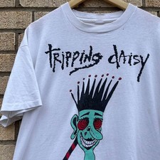 vintage 90s Tripping Daisy band tee White Shirt Music BOT_321