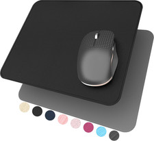 Black Hard Mouse Pad,Ultra Thin Wood-Textured PU Leather Mouse Mat  Waterproof