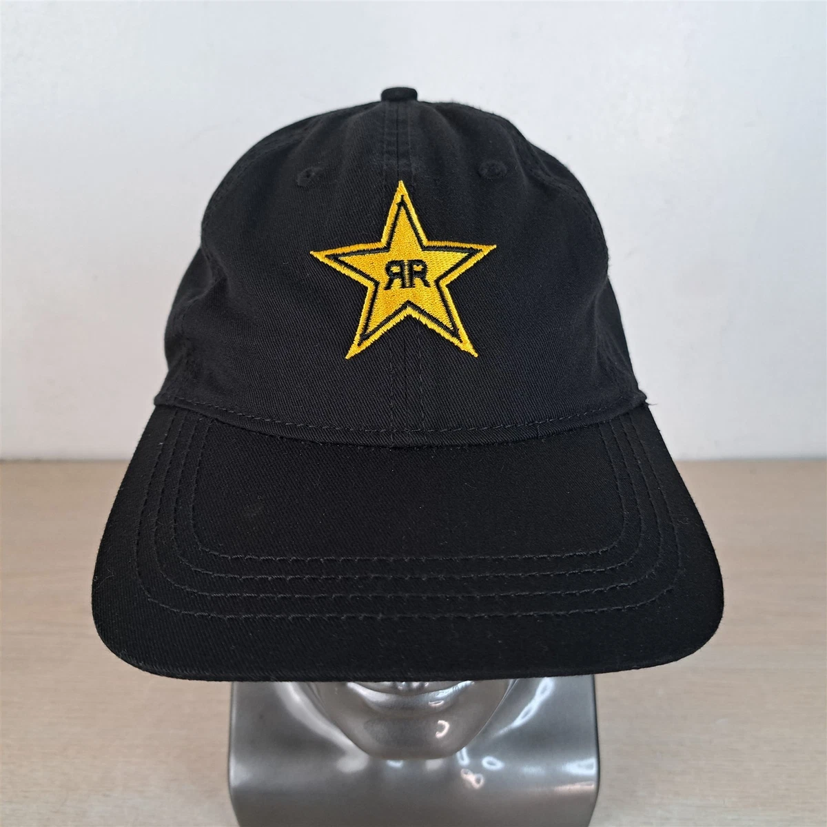 New Rock Star Gray adjustable Cap with Star Patch unisex with tags Stars And Stripes Hat main image 2