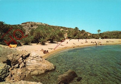 Ansichtskarte - Bai, Sitia, Kreta, Palmen mit Strand