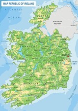 POSTER PRINT Geography School Adults Kids Children Map Republic of Ireland ROI