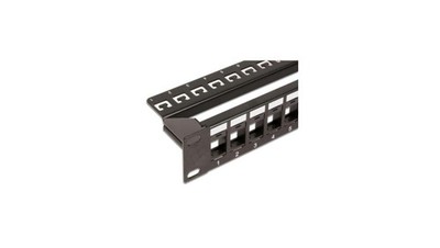 Patchpanel 24 Anschlüsse für Keystone Module, 1He I-KS PP-24-NE