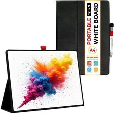 Portable White Board 12x9 Foldable Stand, Dry Erase, Marker Eraser