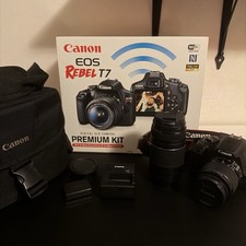 Canon EOS Rebel T7 DSLR Camera EF18-55mm  EF 75-300mm Lens 2727C021 