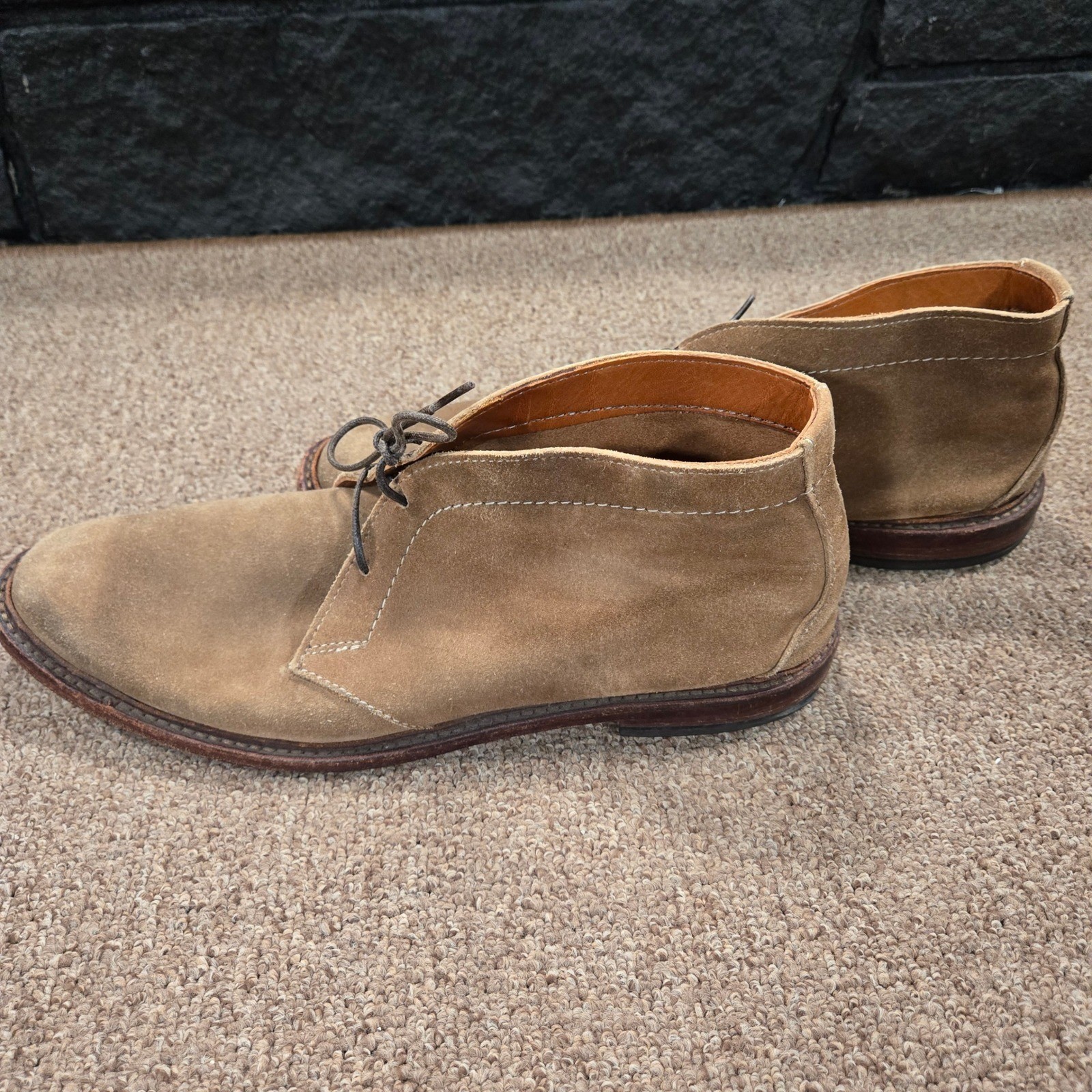 Allen Edmonds Amok Chukka Boots Mens Size 12 D Tan Suede Leather Lace Up