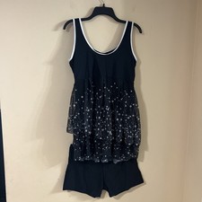 Womens XL Size Swimsuit Two Piece Tankini Bathing Suits with Shorts   328