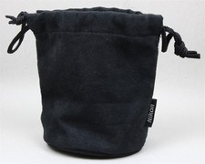 Genuine NIKON BLACK SUEDE LENS POUCH SOFT CASE 4.75" Tall 3.25" Inside Diameter