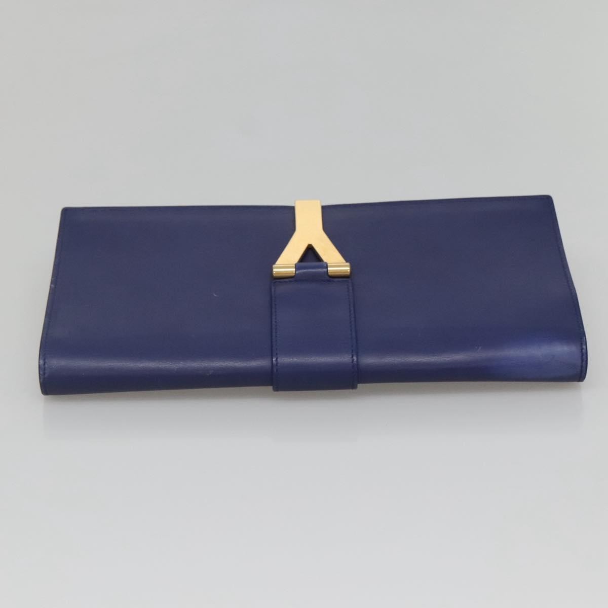 Borsa pochette Yves Saint Laurent Chyc in pelle blu autentica