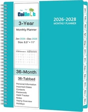 Monthly Planner 2026-2028, 36 Months Calendar Planner 2026-2028 from Jan 2026...