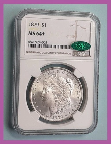 1879 Morgan Dollar $1 -NGC MS64+ Plus - CAC Approved ( Includes Video)