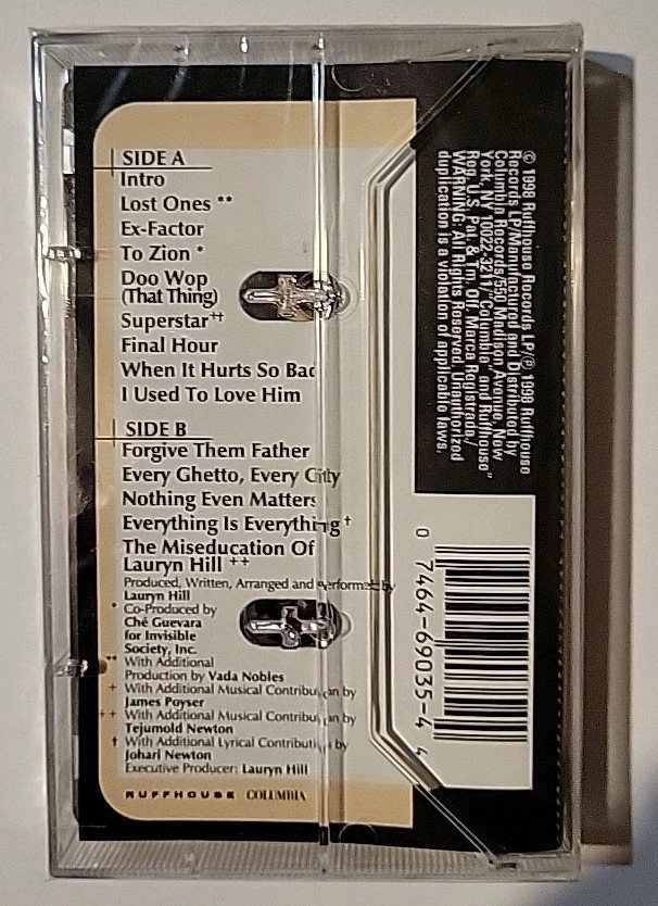 Lauryn Hill the Miseducation of Lauryn Hill Cassette Tape 1998 SEALED - Image 2 of 2