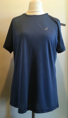 Asics Damen Lauf T-Shirt Reflektierend Top Sport Run XL Neu mit Etikett UVP 26,45£ Blau
