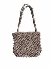 The Sak Crochet Double Strap Bohemian Shoulder Bag Tote Purse Zip Pocket Charm