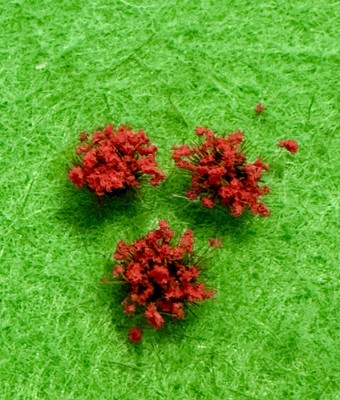 Mini Fee Garten Landschaft 3x Miniatur Blumen Rot Gras Büschel Deko DIY