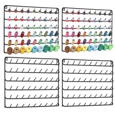 4 Set of 54-Spool Sewing Thread Rack, Wall-Mounted Metal Sewing Thread Holder...