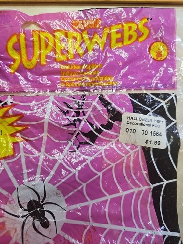 VTG NOS Rubie's Orange SpiderWeb, SuperWebs Halloween Indoor/Outdoor Decoration - Picture 4 of 11