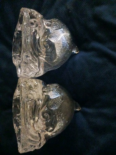 2 Clear Glass Dolphin On Wave TeaLight Votive Candle Holders - Picture 9 of 10